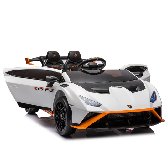 Licensed Lamborghini STO 24V Ride-On Sports Car with Remote Control and Dynamic White